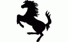 Horse Galloping Silhouette Free DXF File