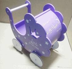 Laser Cut Baby Stroller 3d Puzzle Free CDR Vectors Art