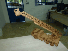 Laser Cut Fire Brigade Ladder Truck 3d Puzzle Free CDR Vectors Art