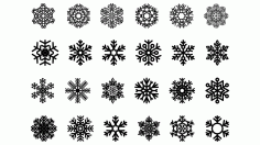Snowflakes Collection Ornament Free CDR Vectors Art