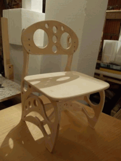 Laser Cut Plywood Children Chair Free DXF File
