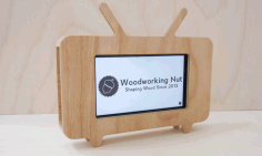 Laser Cut Retro Tv Phone Stand Free DXF File