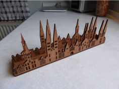 Laser Cut Skyline From lübeck As Tealight Free DXF File