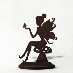 Laser Cut Sitting Girl Stand Home Decor 3d Puzzle Free CDR Vectors Art