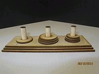 Wooden Tower Of Hanoi Laser Cut Discs Base And Posts Free DXF File
