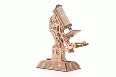 Laser Cut Wooden Microscope Free CDR Vectors Art