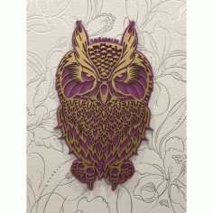 Laser Cut Decorative Plywood Owl Free CDR Vectors Art