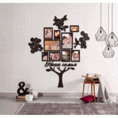 Laser Cut Family Tree Picture Frames Free CDR Vectors Art