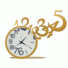 Laser Cut Jumping Out Numbers Clock Template Free CDR Vectors Art