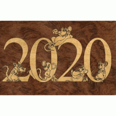 Laser Cut New Year 2020 Template Free CDR Vectors Art