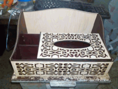 Laser Cut Organizer With Tissue Box Free CDR Vectors Art