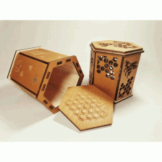 Laser Cut Box For Jar Of Honey Free CDR Vectors Art