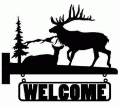 Welcome Moose Silhouette Free DXF File