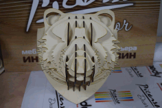 Bear Animal Head Diy 3d Puzzle Free CDR Vectors Art
