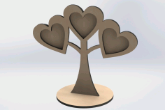 Heart Shapesd Frame Tree Laser Cutter Project Free CDR Vectors Art