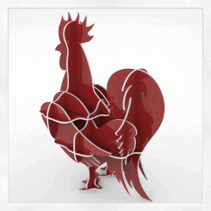 Cock Diy 3d Puzzle File For Cnc Router Free DXF File