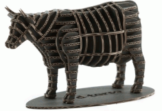Cow BBQ 3d Puzzle Free DXF File