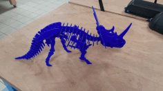 Laser Cut Styracosaurus 3d Puzzle 3mm Free DXF File