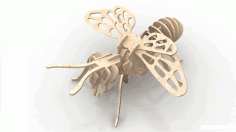 Bee 3mm Insect 3d Wood Puzzle Free DXF File