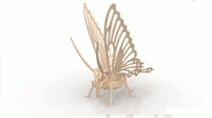 Butterfly 3d Wooden Puzzle 1.5mm Free DXF File