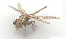 Dragonfly 3d Puzzle 1.5mm Free DXF File