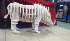 Laser Cut 3d Puzzle Rhino Template Free CDR Vectors Art