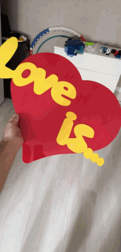 Laser Cut Heart With Letters Love Is Free CDR Vectors Art