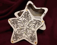 Star Box Model With Cover Cut For Laser Cut Free CDR Vectors Art