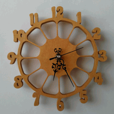 Laser Cut Wooden Chasy Wall Clock Free DXF File