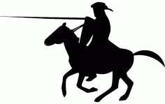Silhouette Horse Man Free DXF File