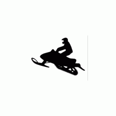 Silhouette Of Snowmobile Free DXF File