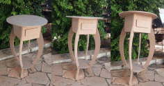 Round End Table Lamp Table With Drawer Free DXF File