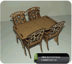Laser Cut Table And Chairs Free DXF File