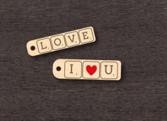 Laser Cut Valentine Day Keychains Keyrings Template Free CDR Vectors Art