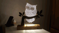 Owl Lamp Cnc Engraving Free DXF File