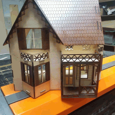 Wooden Dollhouse Cnc Cutting Free CDR Vectors Art