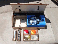 Laser Cut Mini Tackle Box For Pen Fishing Rods Free CDR Vectors Art