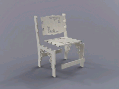 Laser Cut White Chair Free DXF File