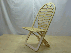 Laser Cut Wooden Folding Chair Free CDR Vectors Art