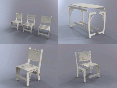 Table And Chair White Free CDR Vectors Art