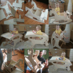 Assembling A Toddler Feeding Chair Laser Cut Free CDR Vectors Art