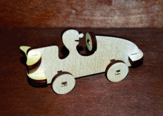 Aser Cut Wooden Race Car Toy Free CDR Vectors Art