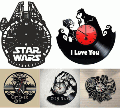 Laser Cut Star Wars Wall Clocks Free CDR Vectors Art