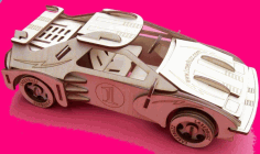 Laser Cut Racing Car 3d Puzzle Pattern Free CDR Vectors Art