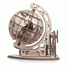 Wooden Globe Puzzle Laser Cut Free CDR Vectors Art