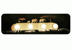Jungle Animal Lamp Safari Lamp Laser Cutting Template Free CDR Vectors Art