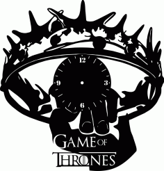 Crown Logo Game Of Thrones Clock Free CDR Vectors Art