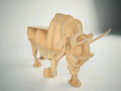 Laser Cut Bull 3d Wooden Puzzle Free CDR Vectors Art