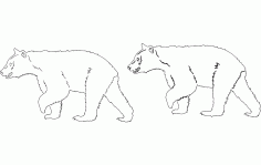 Animal Bear Line Art Free DXF File