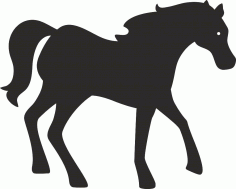 Free Horse Standing Silhouette DXF File